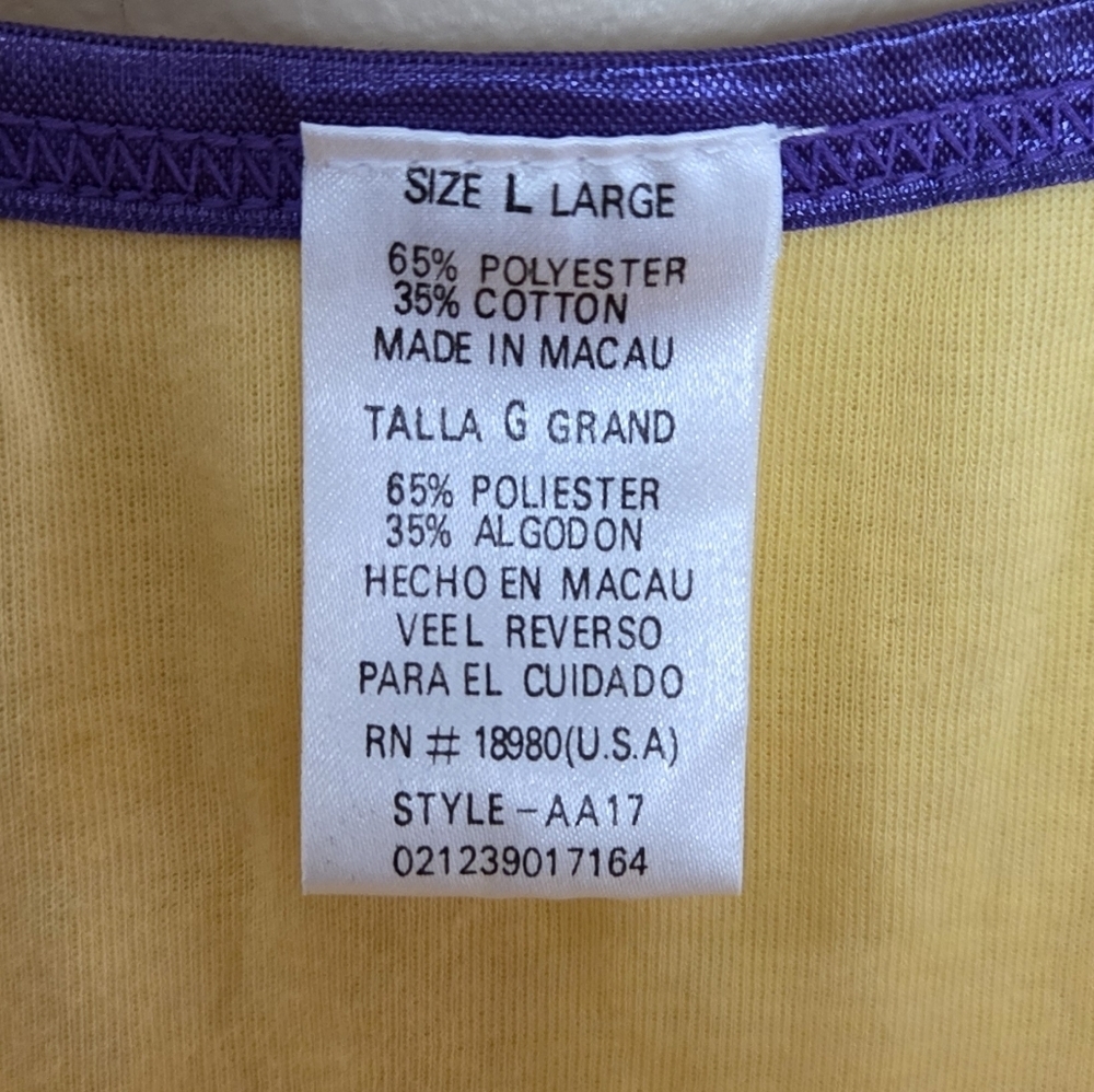 Y2K Yellow Purple Saturday Party Girl Graphic Night Gown Sleep Shirt Size Large - Picture 4 of 5